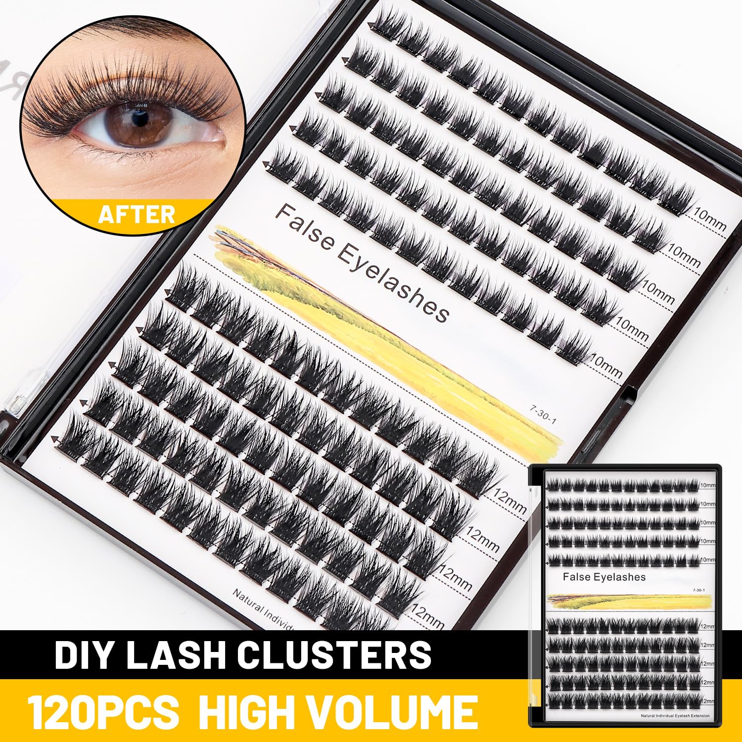 Bodermincer 120 Clusters Mixed Wide Lash Extensions – 10-16mm (D Curl)