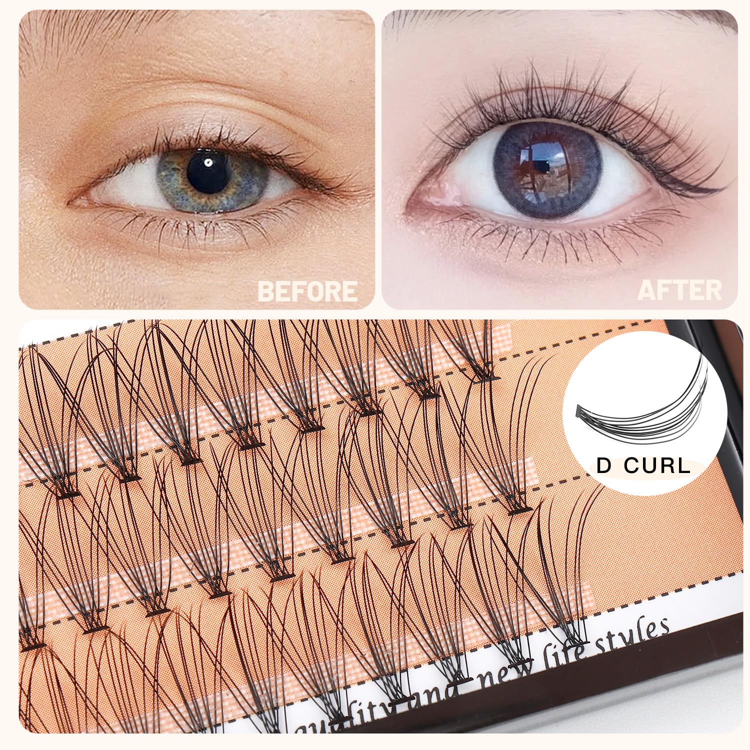 Bodermincer 60pcs Mixed Black Handmade False Eyelashes – 6–16mm, 10D–60D, 5 Packs (11mm)