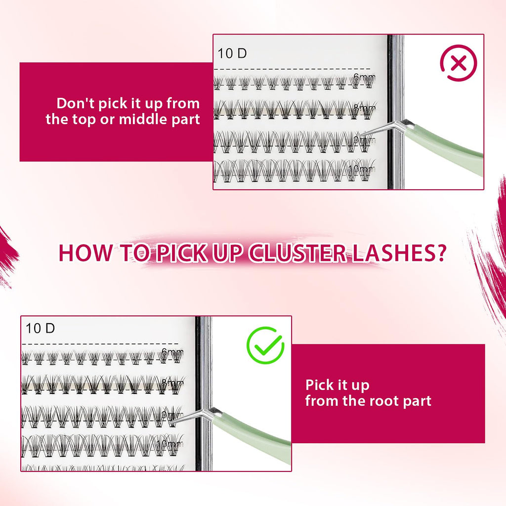 Bodermincer Lash Extension 240pcs C Curl – Mixed 10D/20D Clusters for Professional Lashing