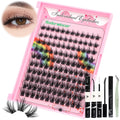 Bodermincer Lashes Clusters Kit 10-12mm to 18mm, 120 Clusters, 0.07mm D Curl