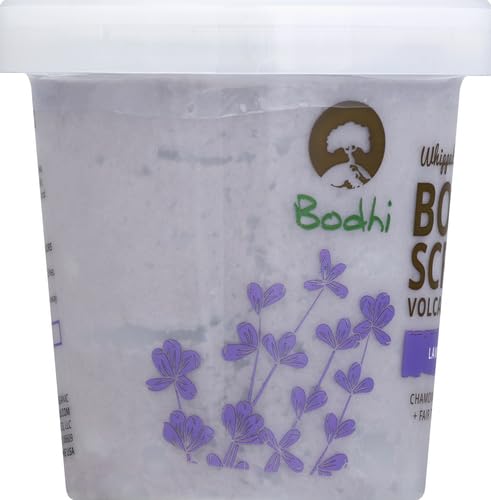 BODHI Lava Lavender Whipped Soap – Exfoliating Castile Soap with Volcanic Ash, 14 oz