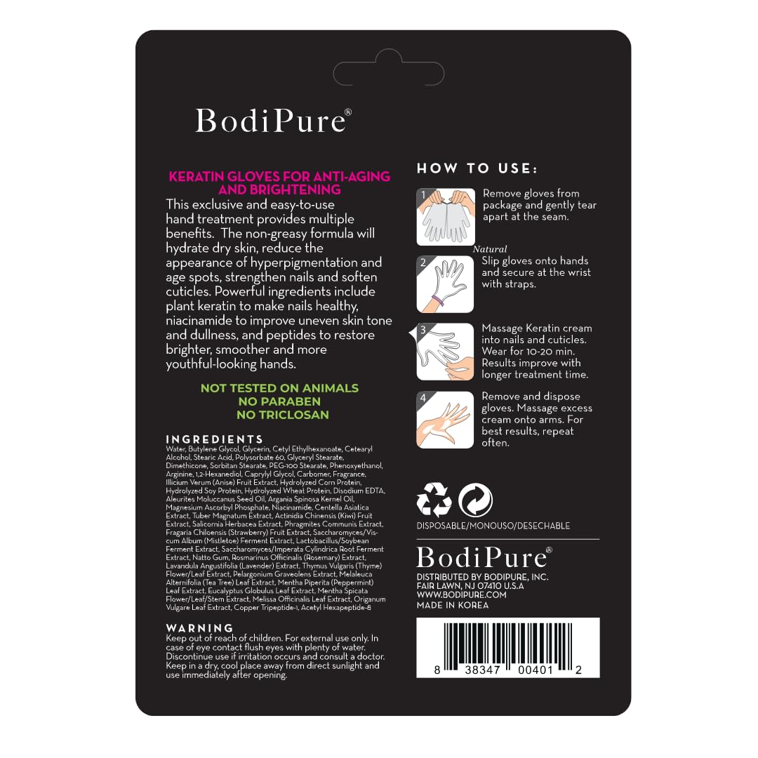 Bodipure Premium Hand Mask Keratin Gloves | Spa-Quality Hydration for Dry Hands
