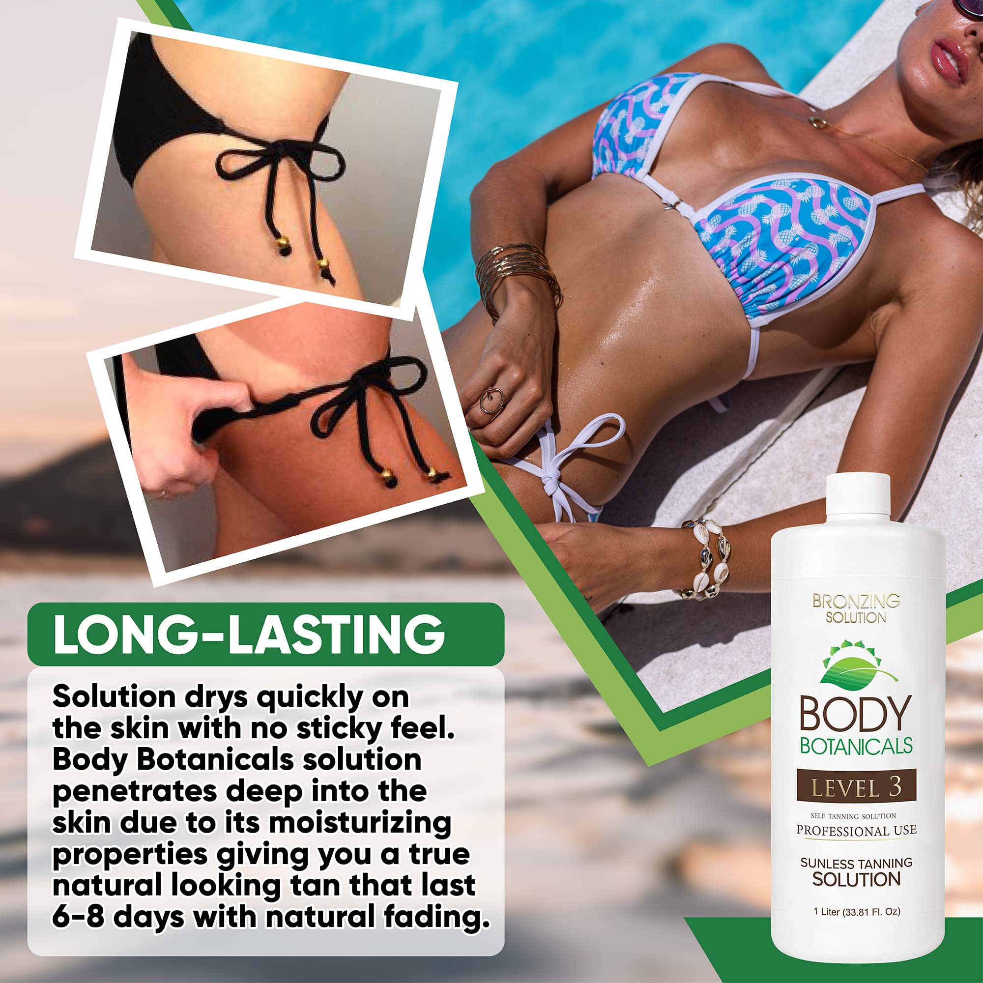 Body Botanicals Professional Sunless Tanning Spray — Organic Oils, 33.8 Fl Oz, Level 3 (12% DHA)
