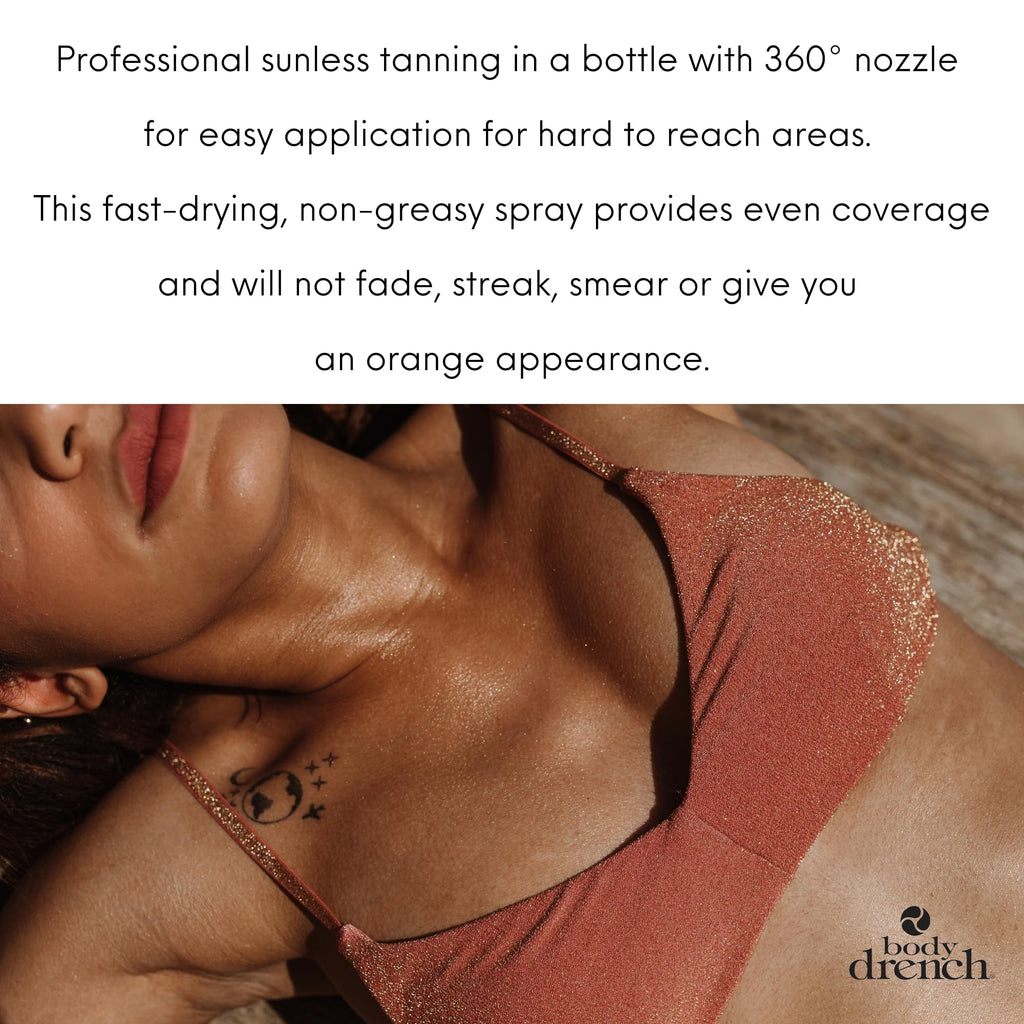 Body Drench Quicktan Quick Tan Bronzing Spray – Medium Dark, Fast-Drying Self-Tanner (6 oz, Pack of 2)