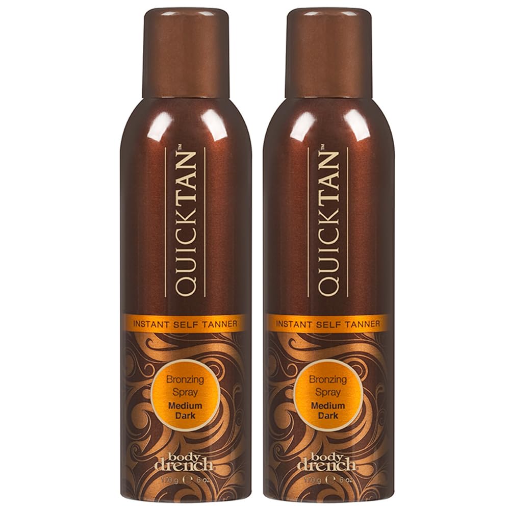 Body Drench QuickTan Instant Bronze Self Tanner Spray – 2 Pack, Fast-Drying Natural-Looking Tan