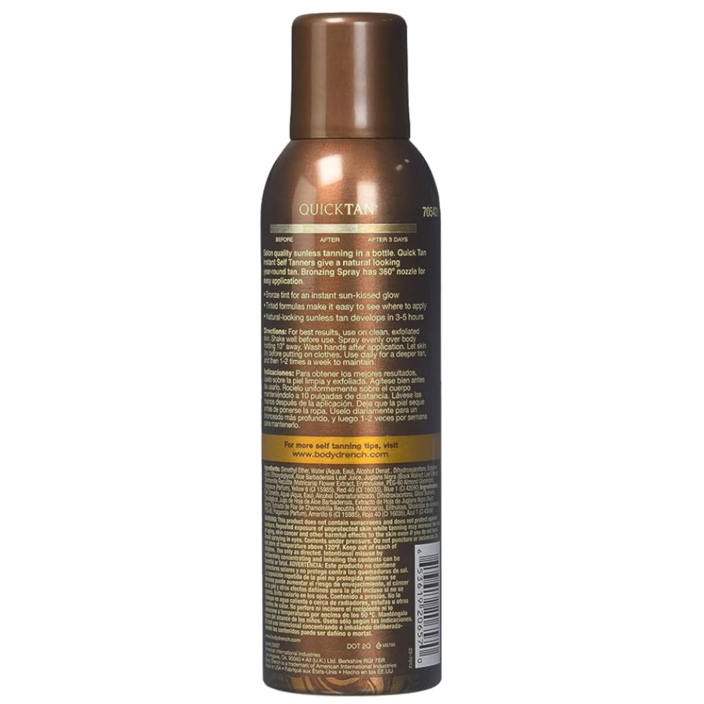 Body Drench Quicktan Quick Tan Bronzing Spray – Medium Dark, Fast-Drying Self-Tanner (6 oz, Pack of 2)