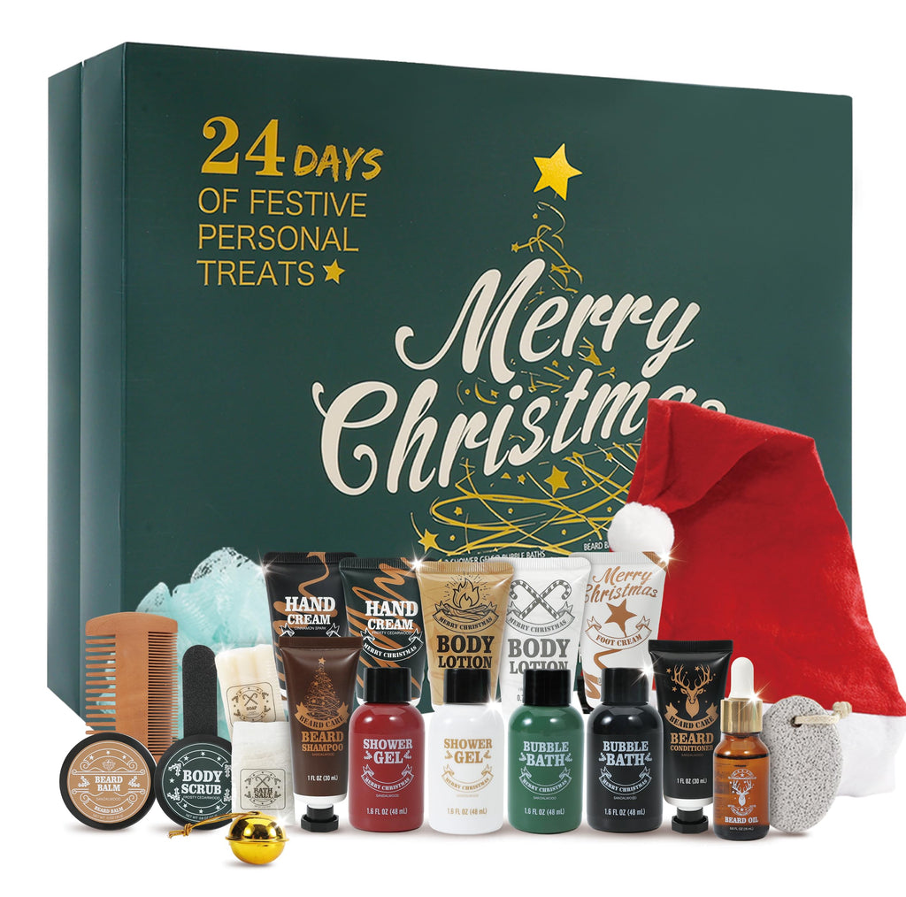 BODY & EARTH 2025 Advent Calendar for Men – 24 Days of Beard Care & Grooming Gifts