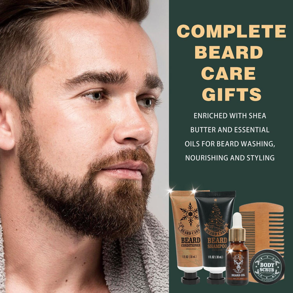Body & Earth Advent Calendar 2025 - 24-Piece Men's Beard Grooming Set