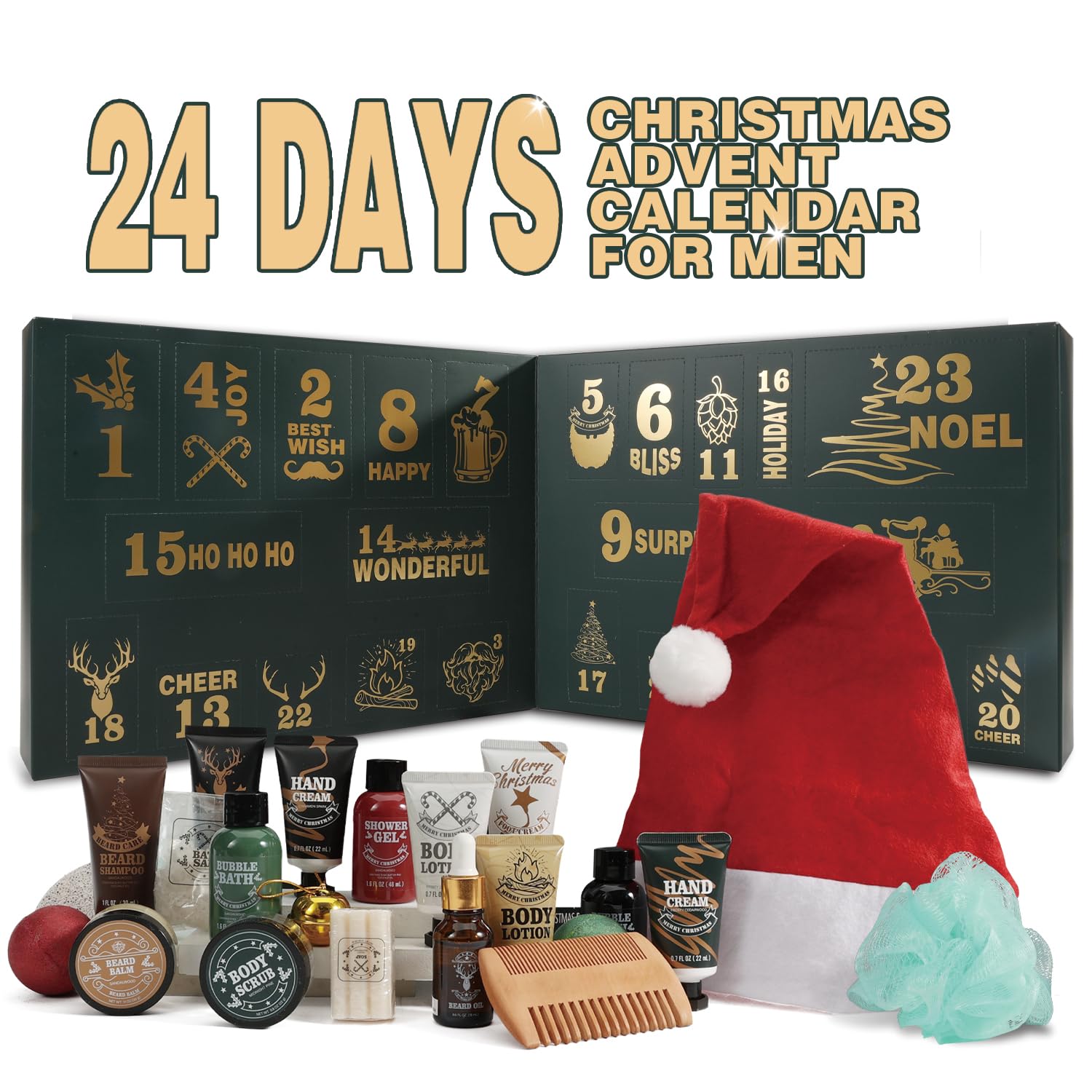 BODY & EARTH 2025 Advent Calendar for Men – 24 Days of Beard Care & Grooming Gifts
