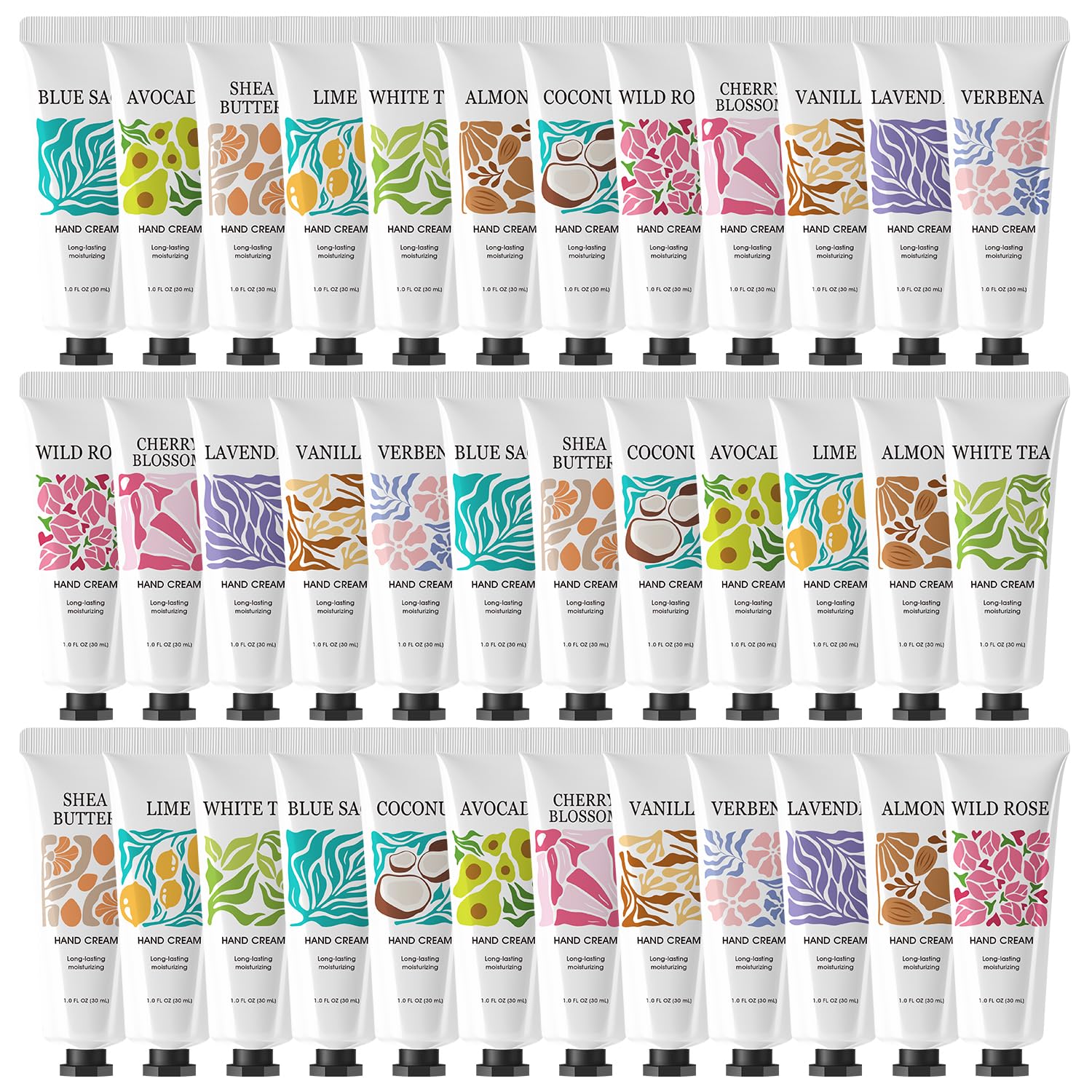 BODY & EARTH # LOVE 36-Pack Hand Cream Gift Set – Travel-Size Moisturizing Hand Lotions for Dry Hands