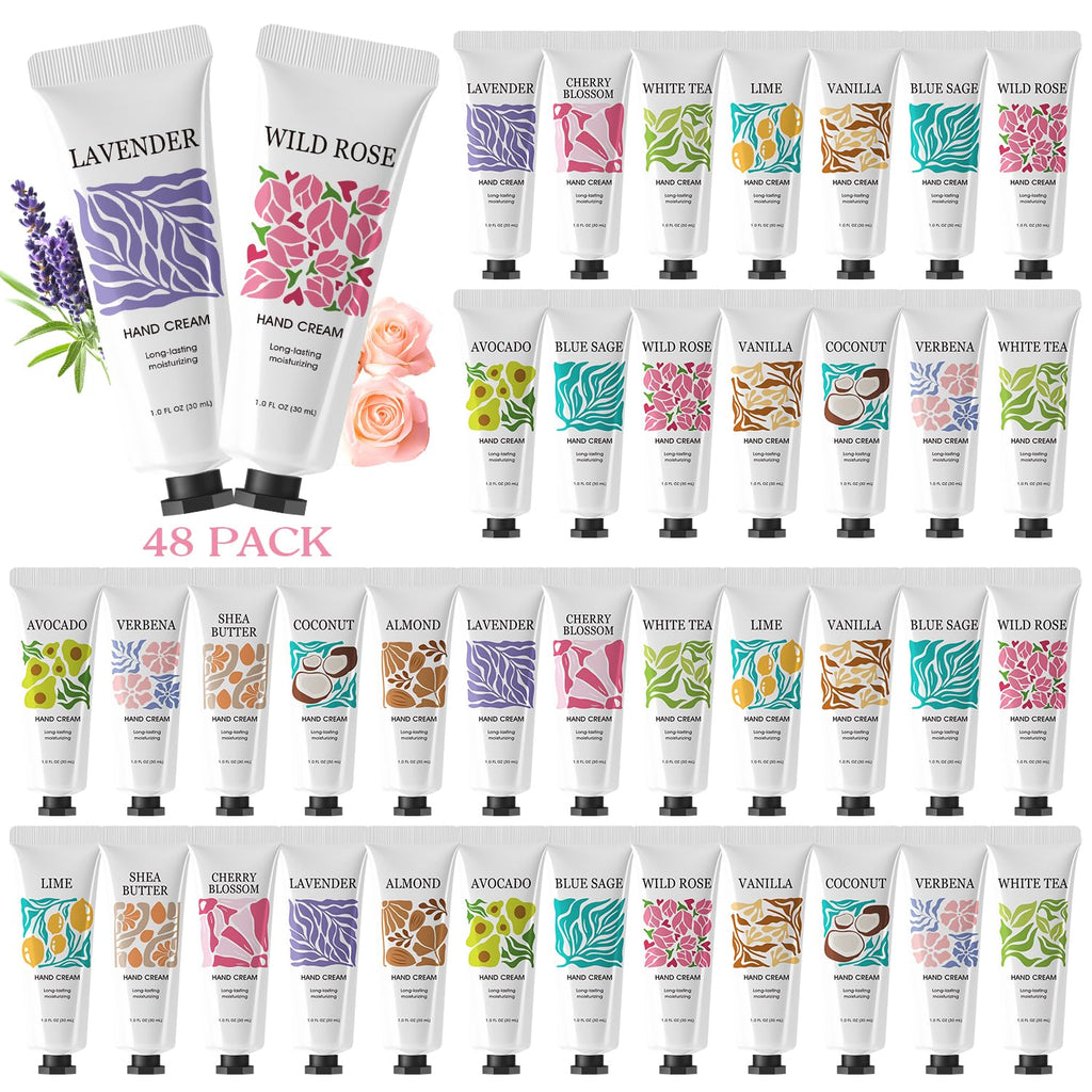BODY & EARTH LOVE 48-Pack Hand Cream Bulk for Women | 12 Fragrances Travel Set