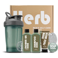 Body & Earth Men's Gift Set — 6Pcs Body Wash, Hydration Bottle, Fresh Herbal Scent