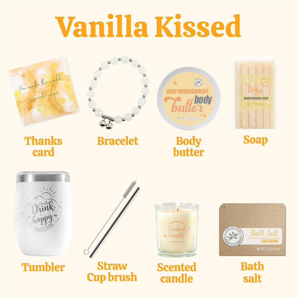 BODY & EARTH Vanilla Spa Gift Set for Women – 6-Piece Birthday & Christmas Kit