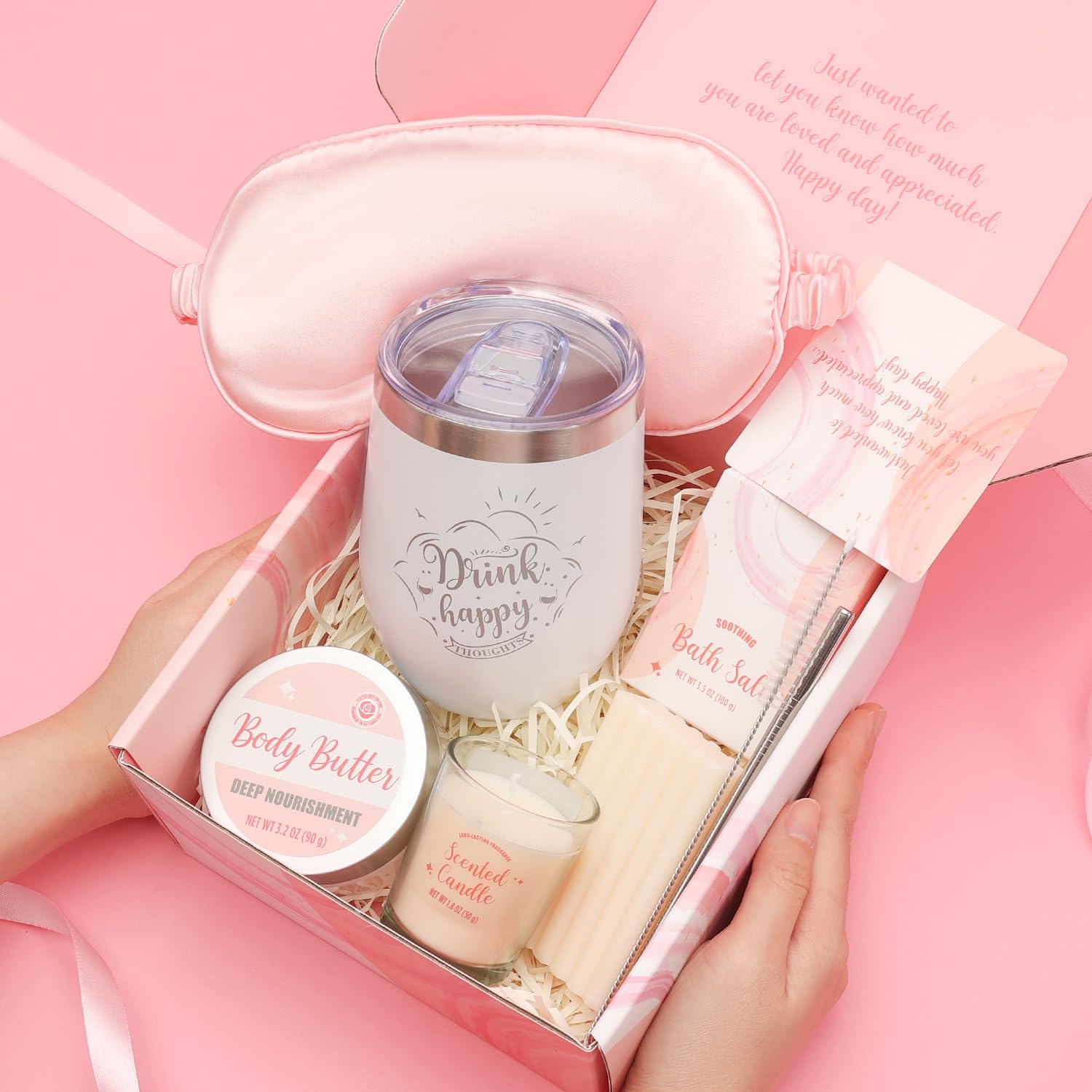 BODY & EARTH Rose Spa Gift Set – 8-Piece Self-Care Kit for Women