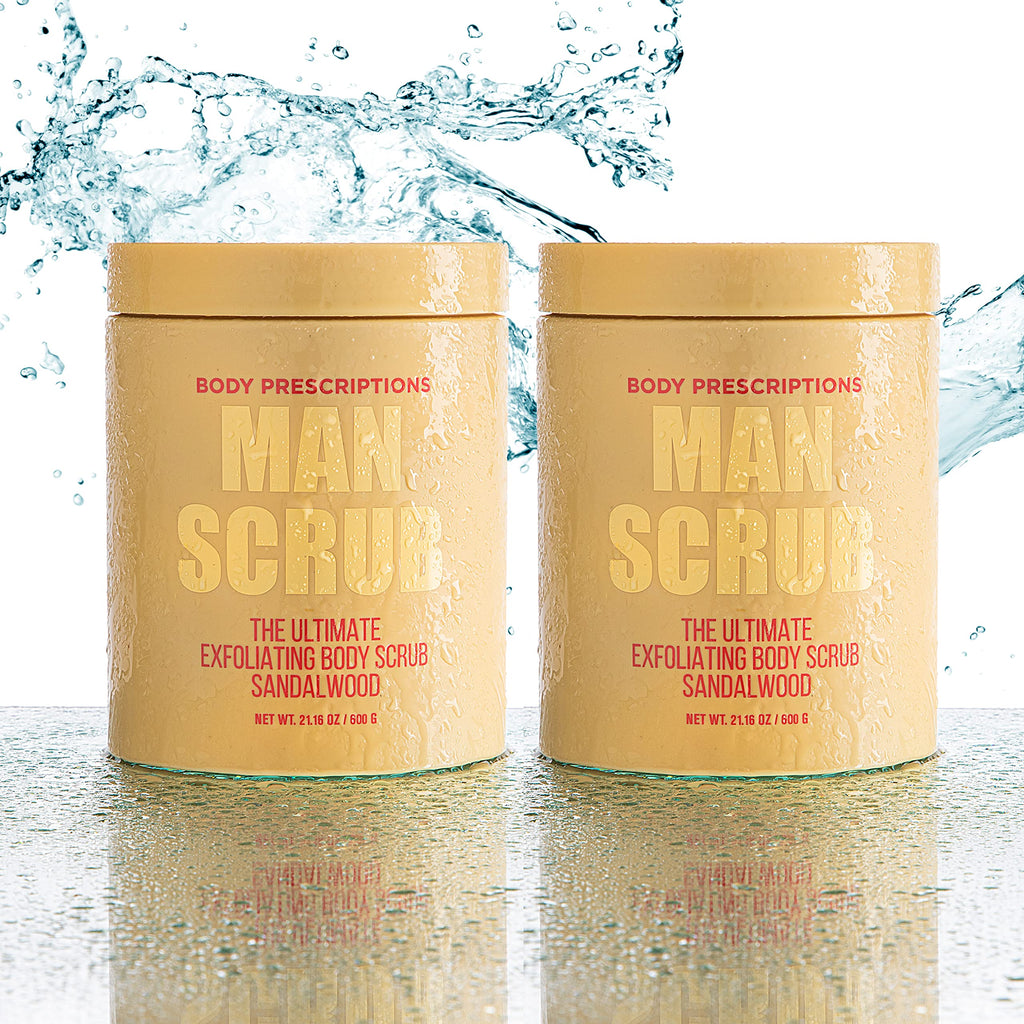 Body Prescriptions Men’s Exfoliating Scrub – Sandalwood Twin Pack, 21 oz x 2