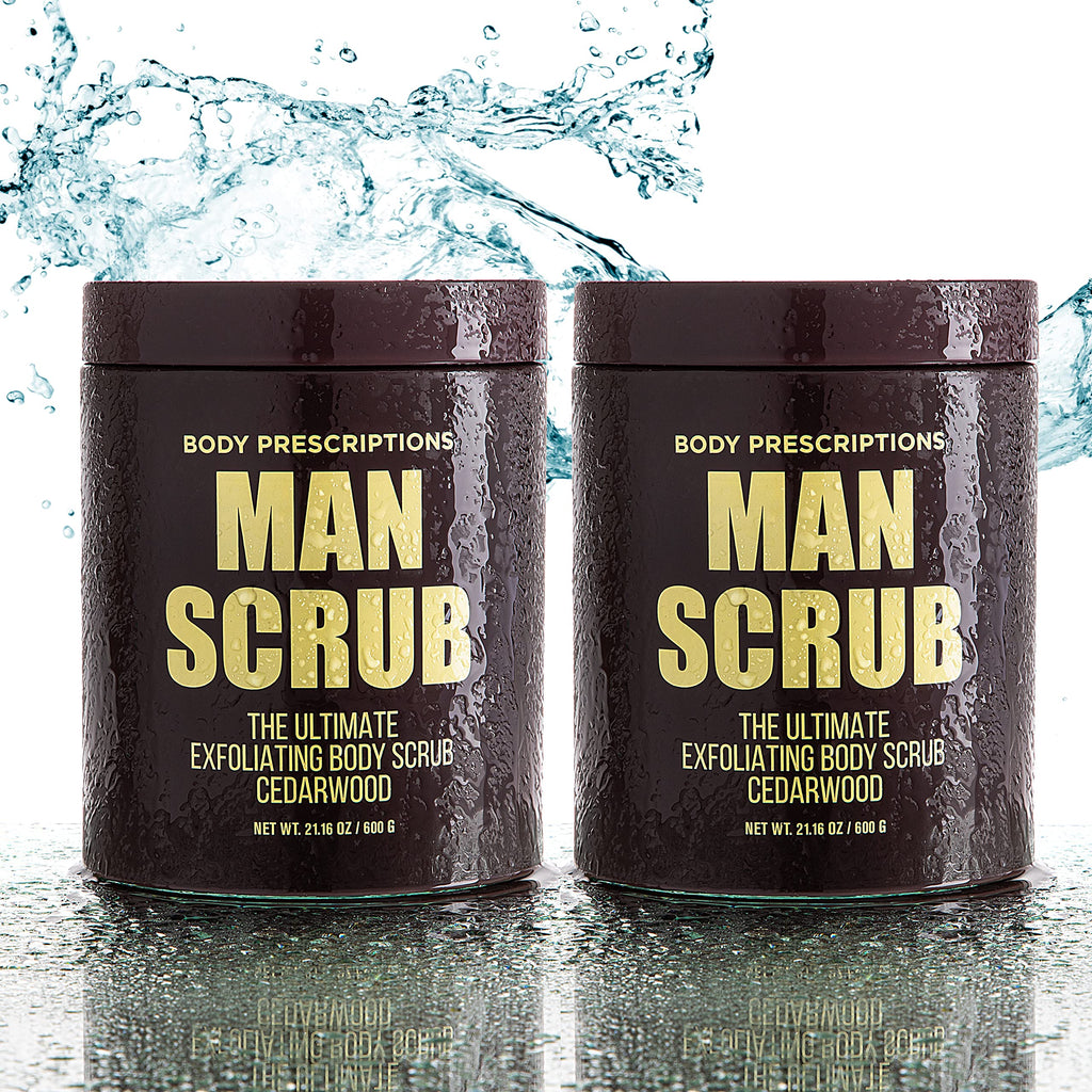 Body Prescriptions Men’s Exfoliating Body Scrub – Cedarwood 2-Pack, 21 oz