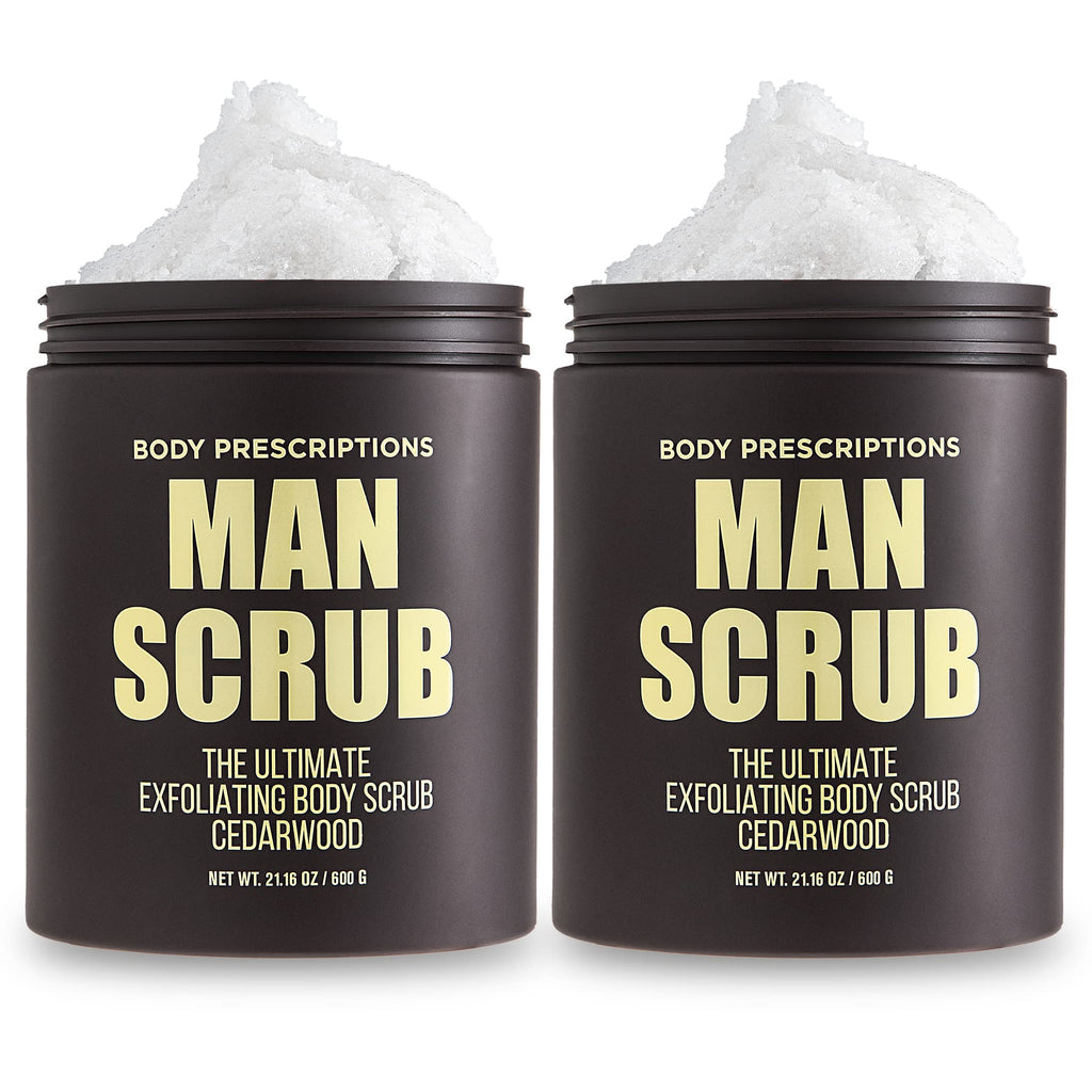 Body Prescriptions Men’s Exfoliating Body Scrub – Cedarwood 2-Pack, 21 oz