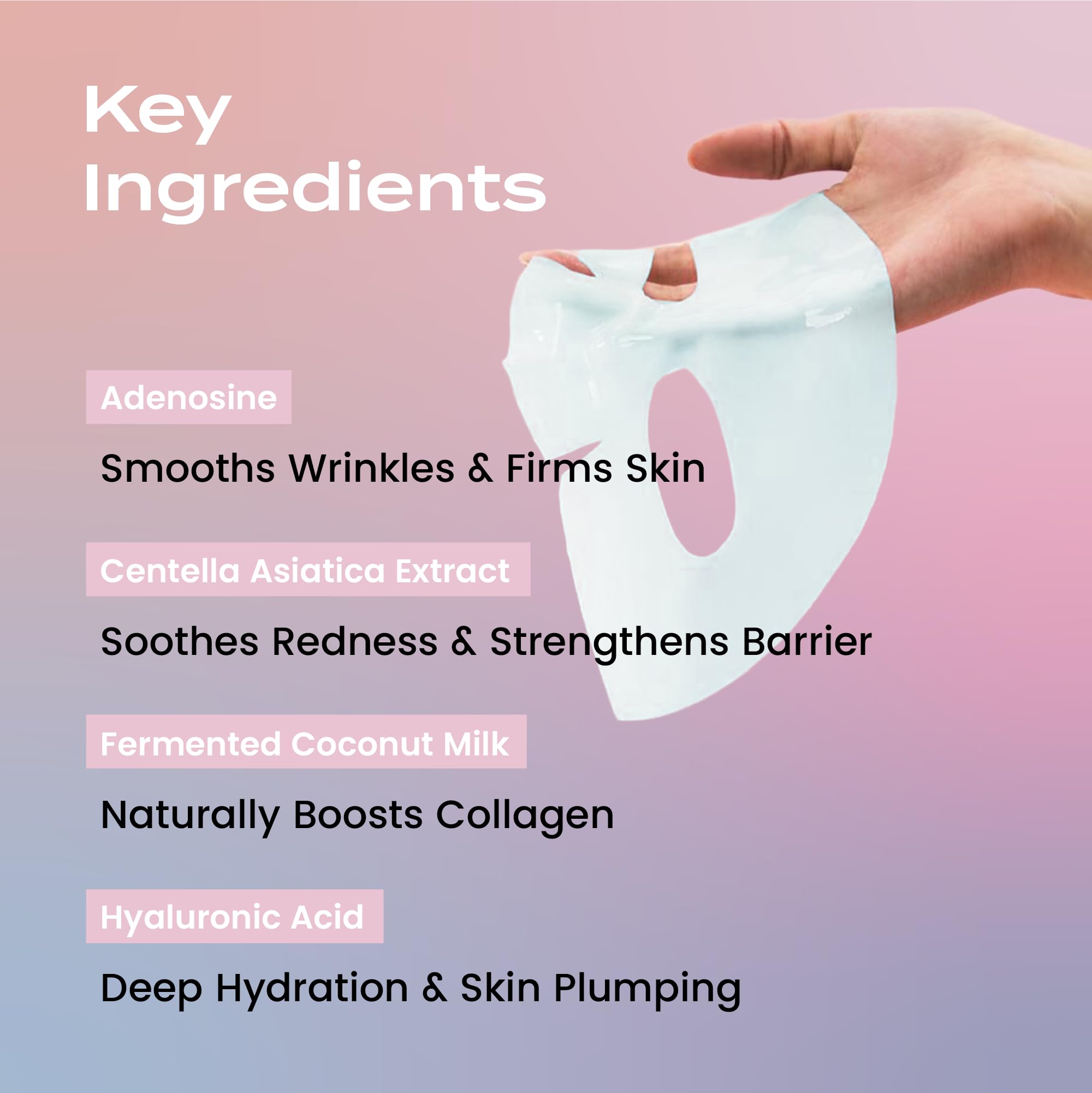 Body Restore Natural Collagen Face Mask 12 Pack – Fermented Coconut Water, Korean Skin Care