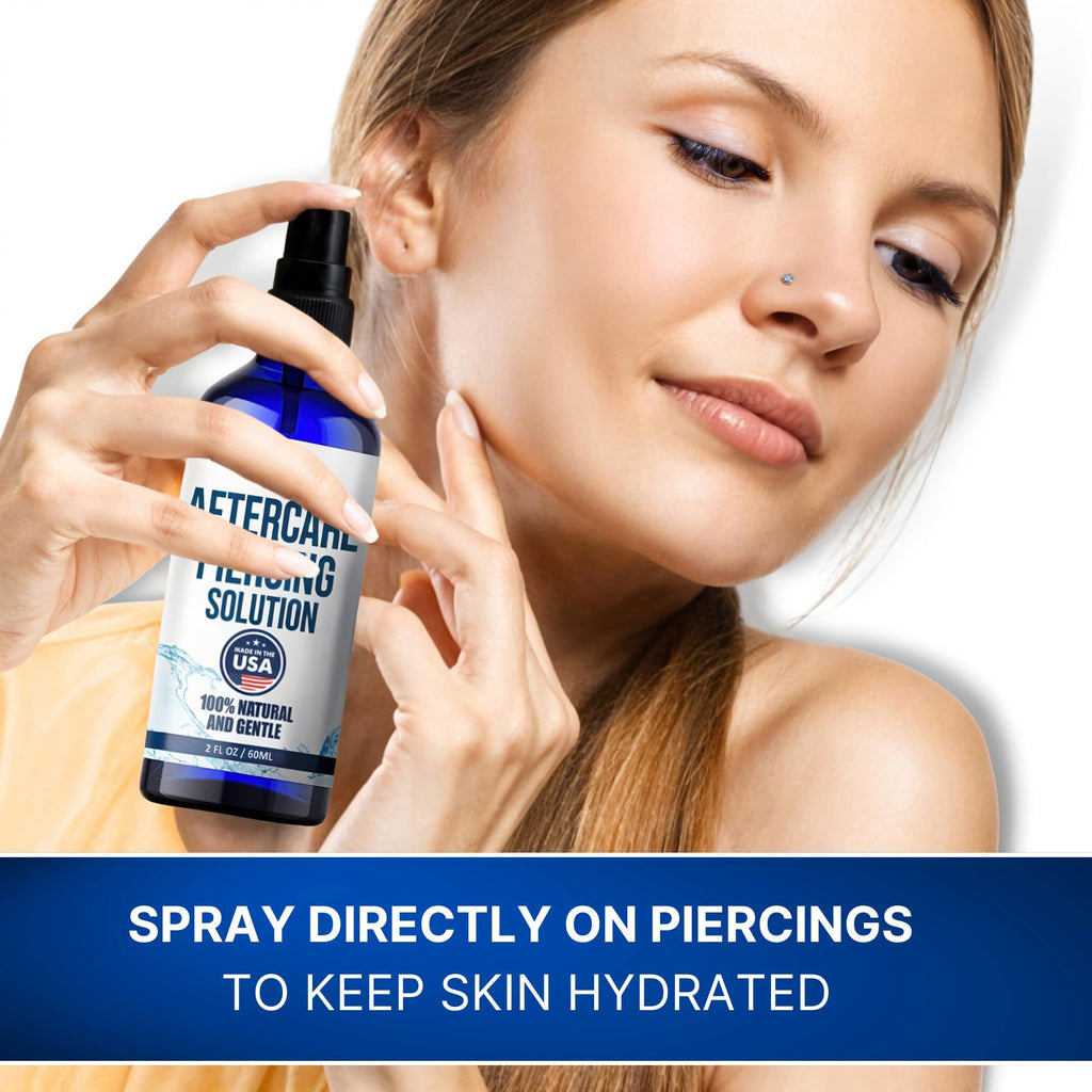 BodyJ4You Piercing Aftercare Spray – Saline Cleanser for Piercings (Pack of 24)