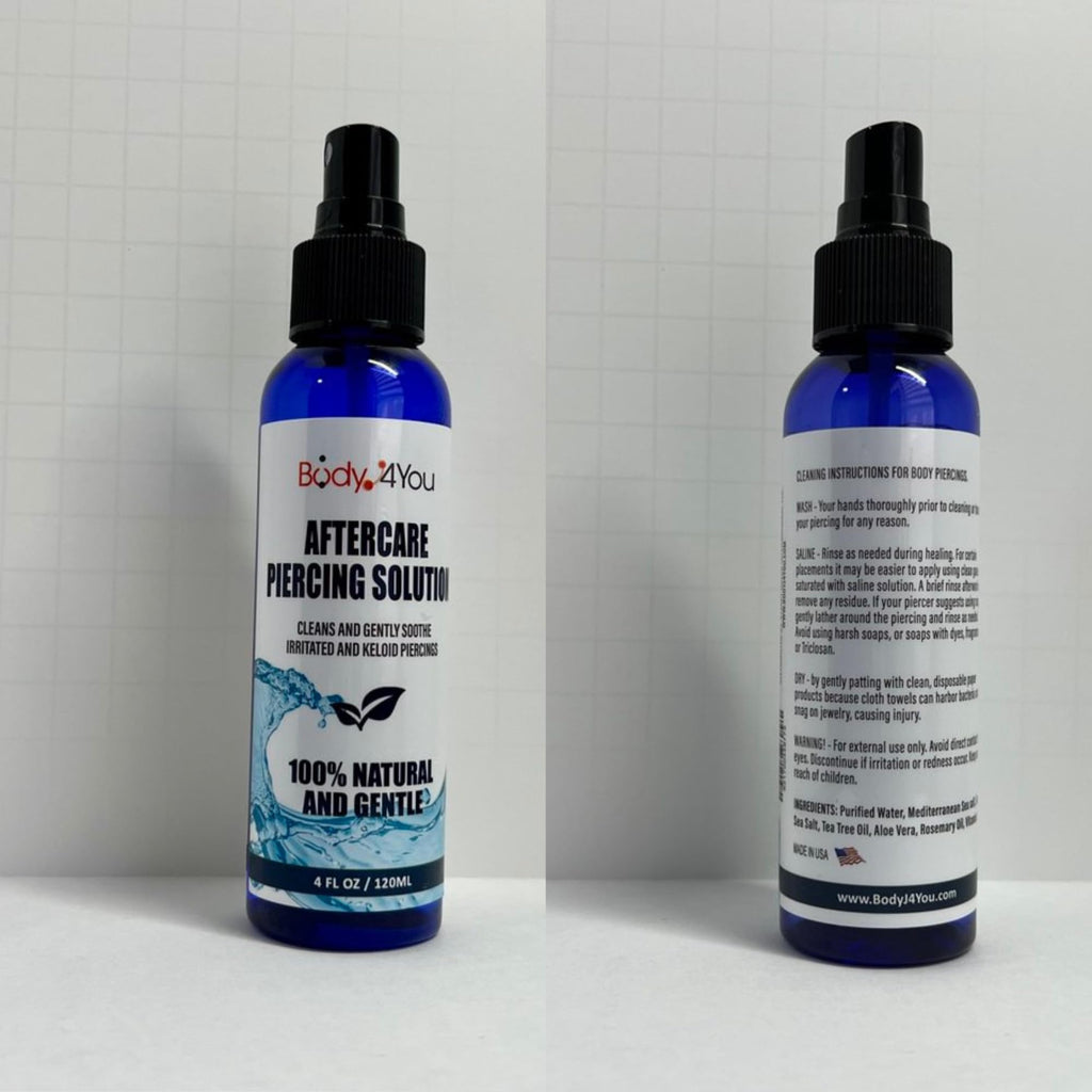 BodyJ4You Piercing Aftercare Spray – Saline Cleanser for Piercings (Pack of 24)