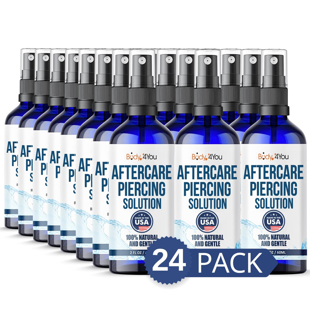 BodyJ4You Piercing Aftercare Spray – Saline Cleanser for Piercings (Pack of 24)