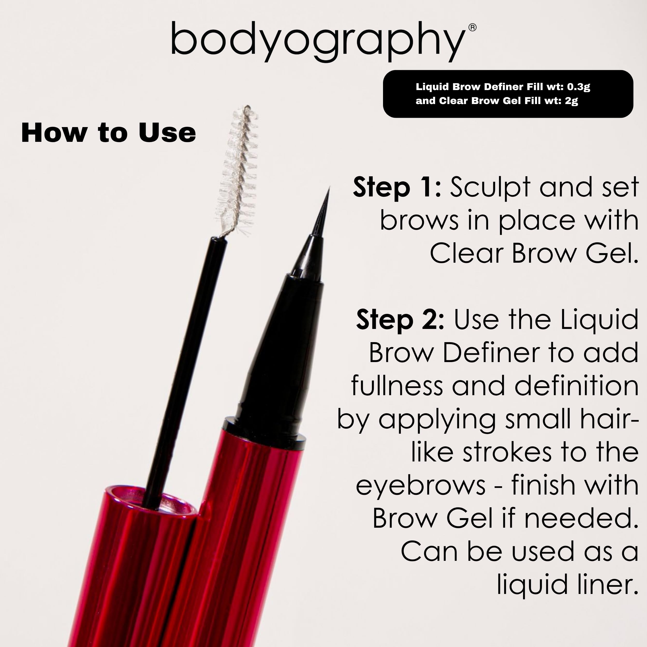 Bodyography Epic Brow: 2-in-1 Clear Gel + Micro-Fine Pen in Blonde – Long-Wear Brow Shaper