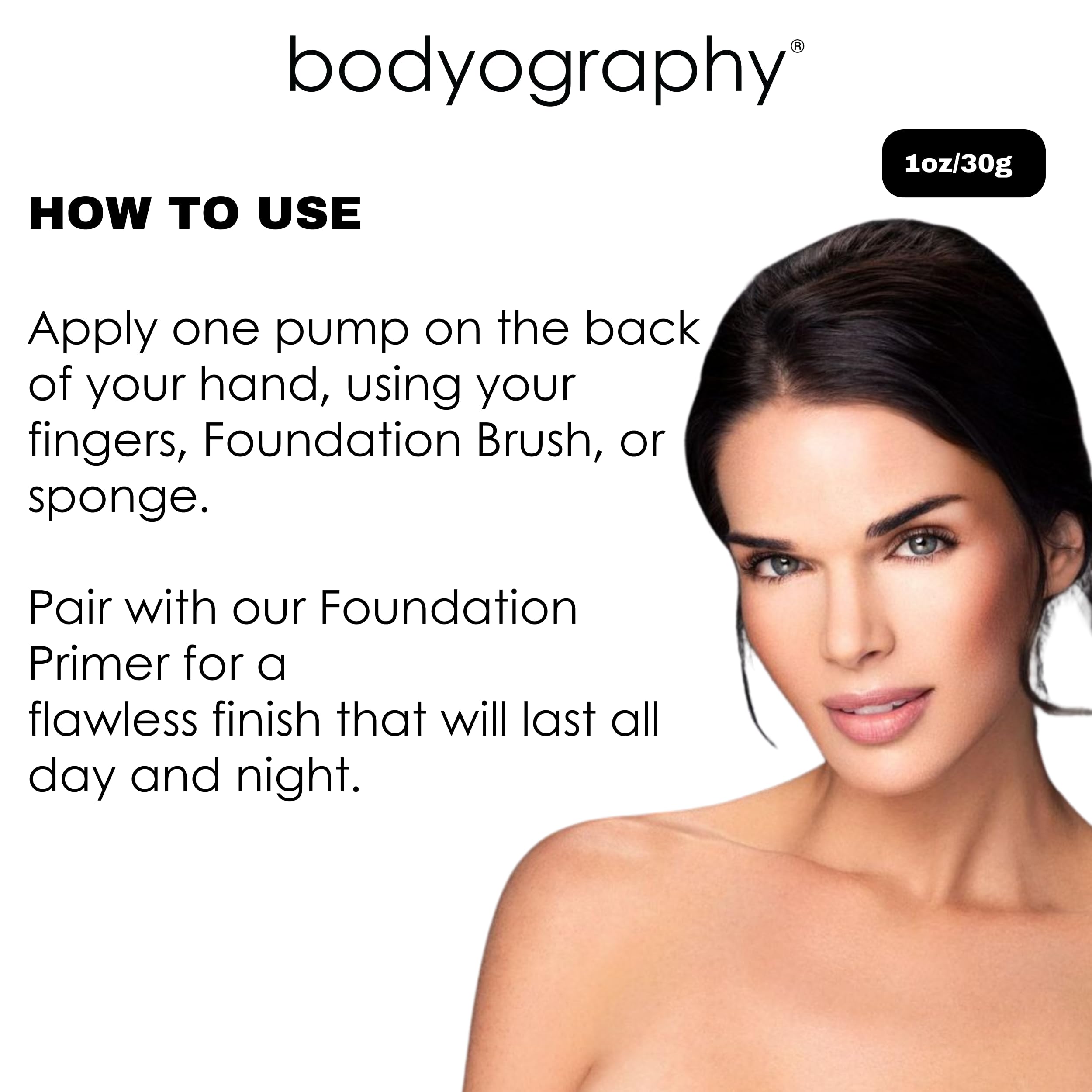 Bodyography Natural Finish Foundation Dark/Warm #240 | Oil-Free, Anti-Aging with Vitamin E & C | Photo-Ready Coverage | Vegan, Gluten-Free, Paraben-Free