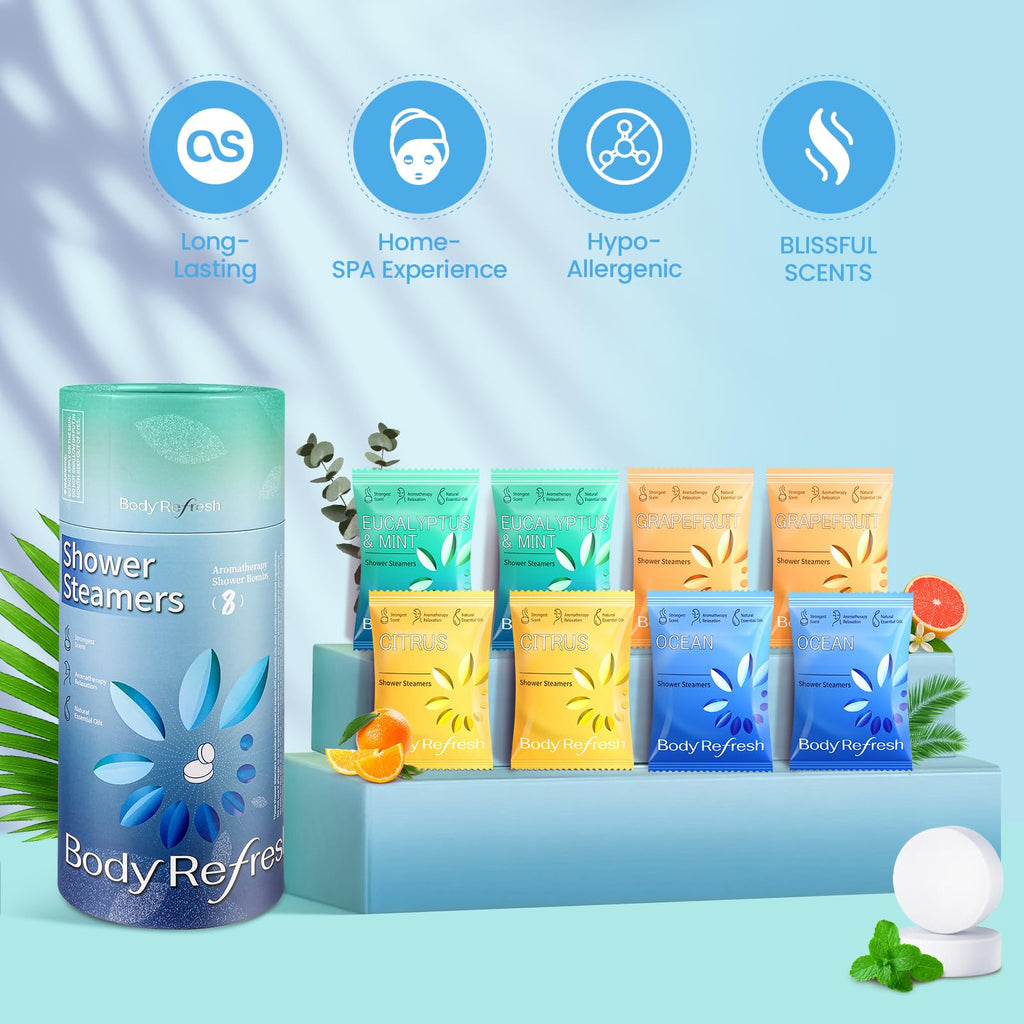 BodyRefresh Shower Steamers 8-Pack | Aromatherapy for Relaxation & Self-Care