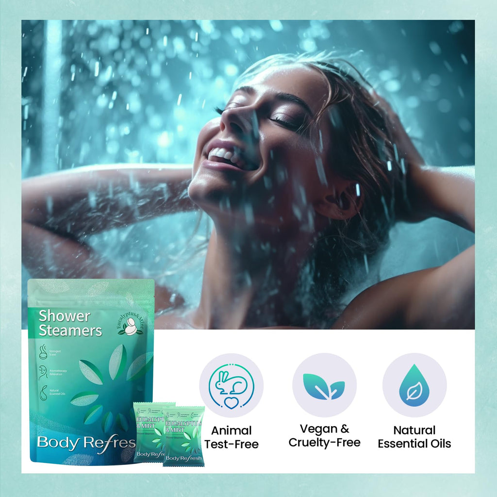 BodyRefresh Shower Steamers – Eucalyptus Mint Aromatherapy 18-Pack Gift Set