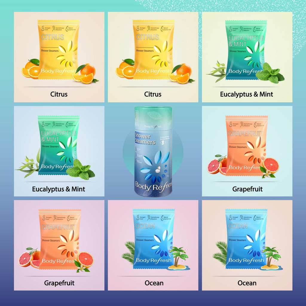BodyRefresh Shower Steamers 8-Pack | Aromatherapy for Relaxation & Self-Care