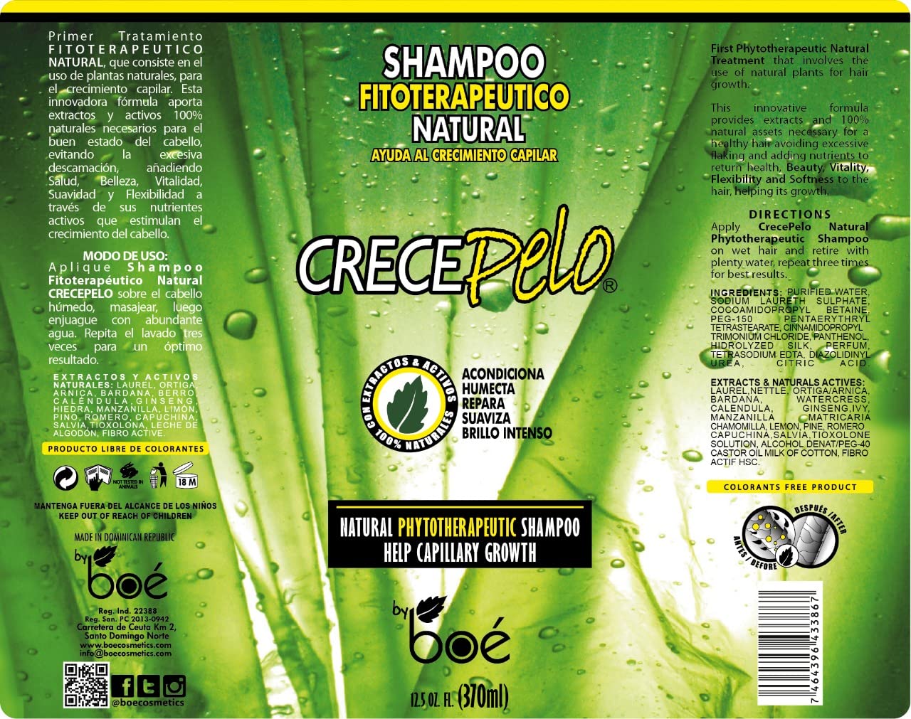 BOÉ COSMETICS Natural Hair Growth Duo – Phytotherapeutic Shampoo & Rinse Set – Plant-Based, Sulfate-Free – 12.5 oz Each