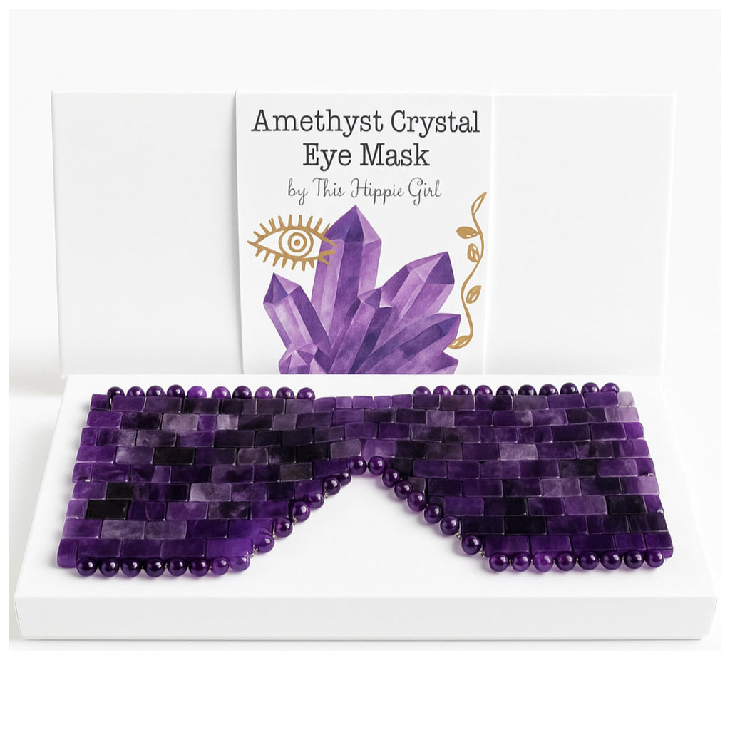 Boho Aromatic Amethyst Eye Mask – Cooling Crystal for Puffiness and Relaxation