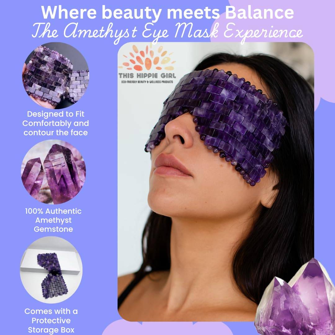 Boho Aromatic Amethyst Eye Mask – Cooling Crystal for Puffiness and Relaxation