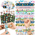 BOIKOKY 96 PCS Alice in Wonderland Party Favor Set – 72 Tattoos & 24 Slap Bracelets for Kids