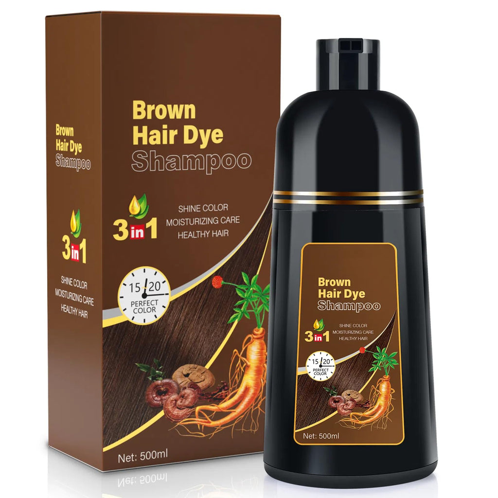 BOJICA Hair Color Shampoo – 3-in-1 Brown Dye, Gray Coverage, Semi-Permanent (16.9 fl oz)