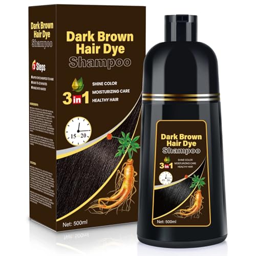 BOJICA Hair Dye Shampoo for Gray Hair Coverage – 3-in-1 Semi-Permanent Color Shampoo, Dark Brown