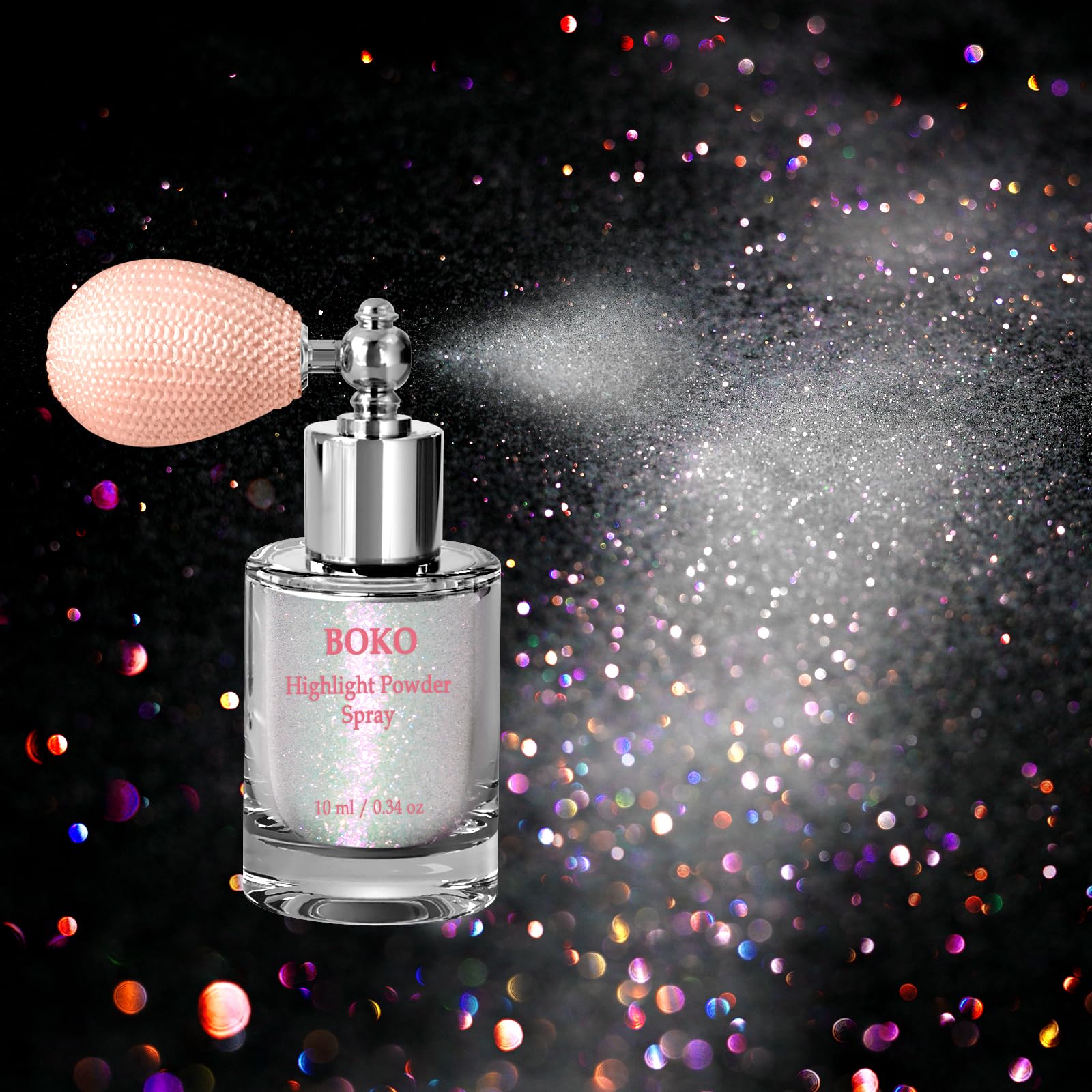 Boko Body Glitter Spray – Iridescent Sparkle for Face, Hair, and Clothes