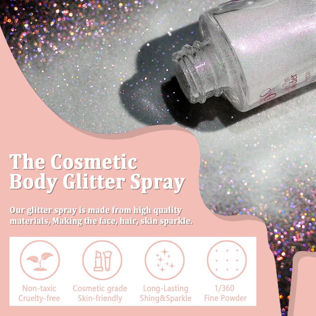 Boko Body Glitter Spray – Iridescent Sparkle for Face, Hair, and Clothes