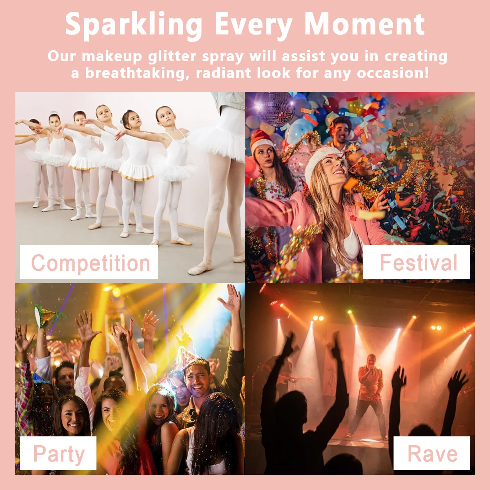 Boko Body Glitter Spray – Iridescent Sparkle for Face, Hair & More | 8 Colors