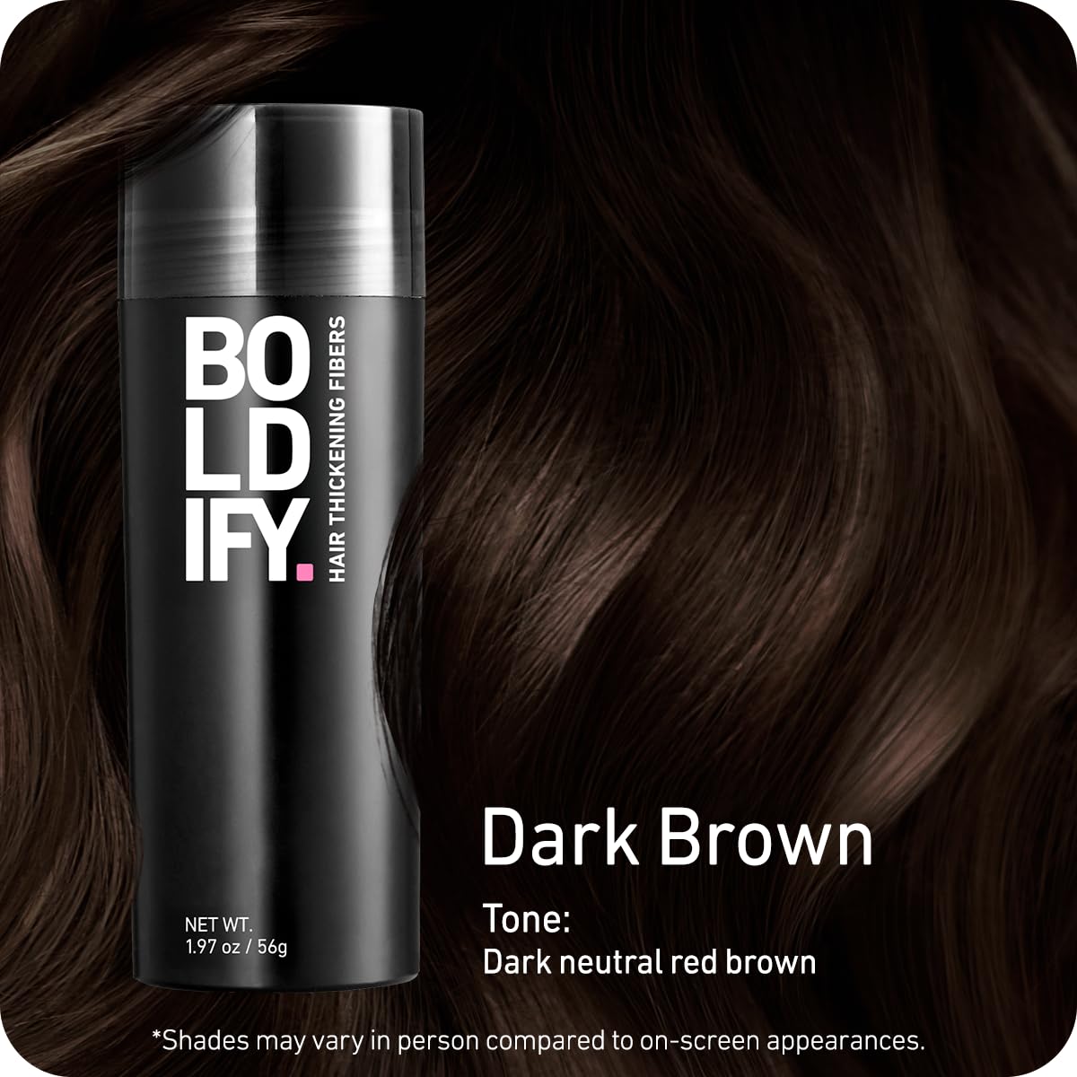 Boldify Hair Fibers (2 x 56g) – Instantly Fuller Hair in 14 Shades for Women & Men – Dark Brown