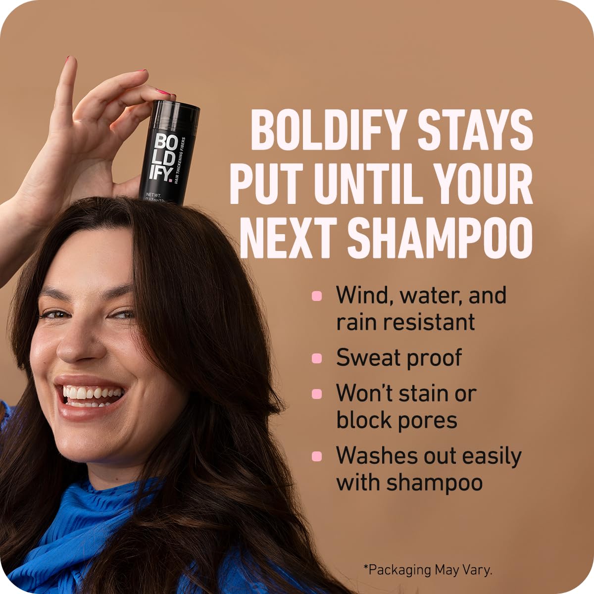 Boldify Hair Fibers (2x56g) – Instant Fuller Look for Thinning Hair (14 Shades) – Black