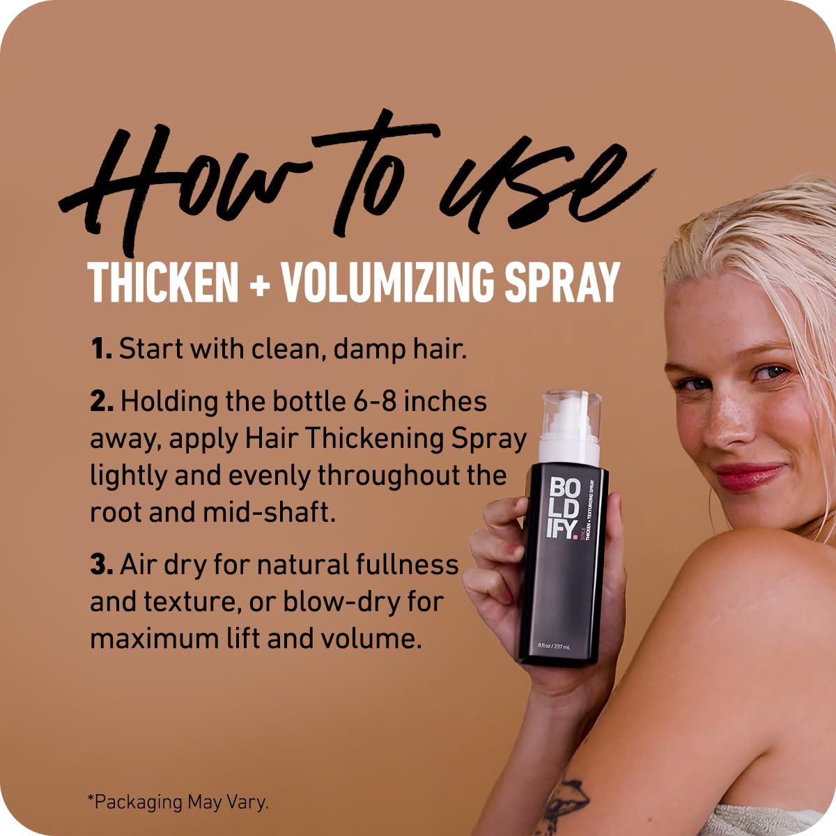 Boldify Hair Thickening Spray — Volume Booster & Texture Spray for Women & Men | 8oz