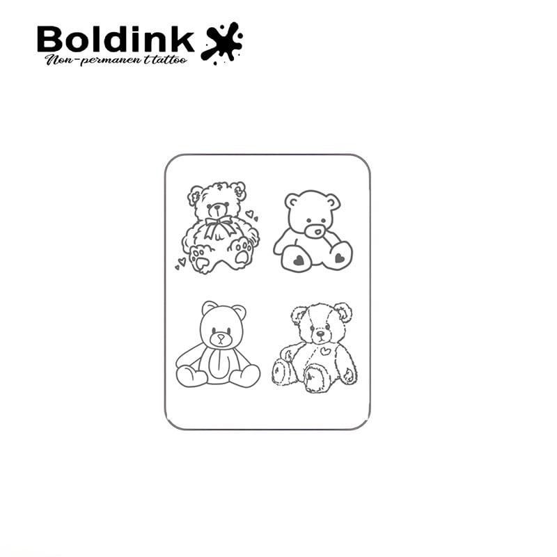 Boldink Bear Doll Semi-Permanent Tattoos – Realistic, Waterproof, 7–14 Day Wear