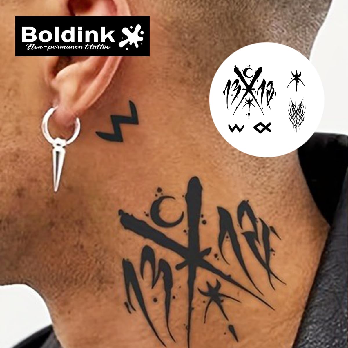 Boldink Finger Tattoos – Waterproof, Non-Reflective Semi-Permanent Tattoos, Gift-Ready Packaging
