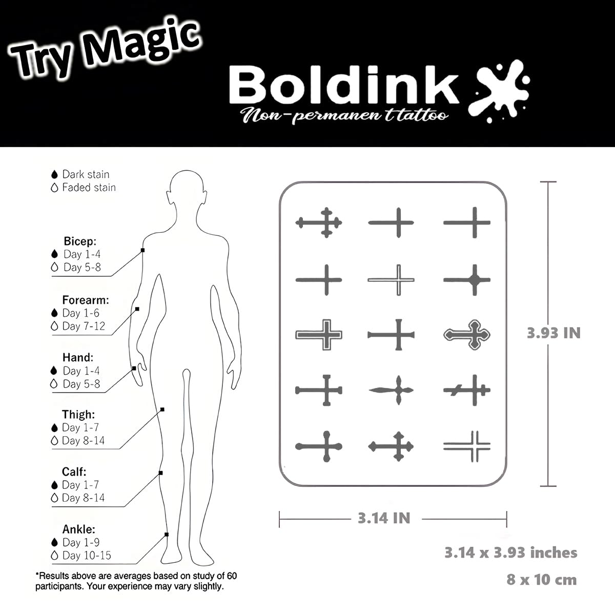 Boldink Semi-Permanent Tattoos — Realistic Waterproof Temporary Tattoos (7-15 Days) | Gift-Ready Packaging