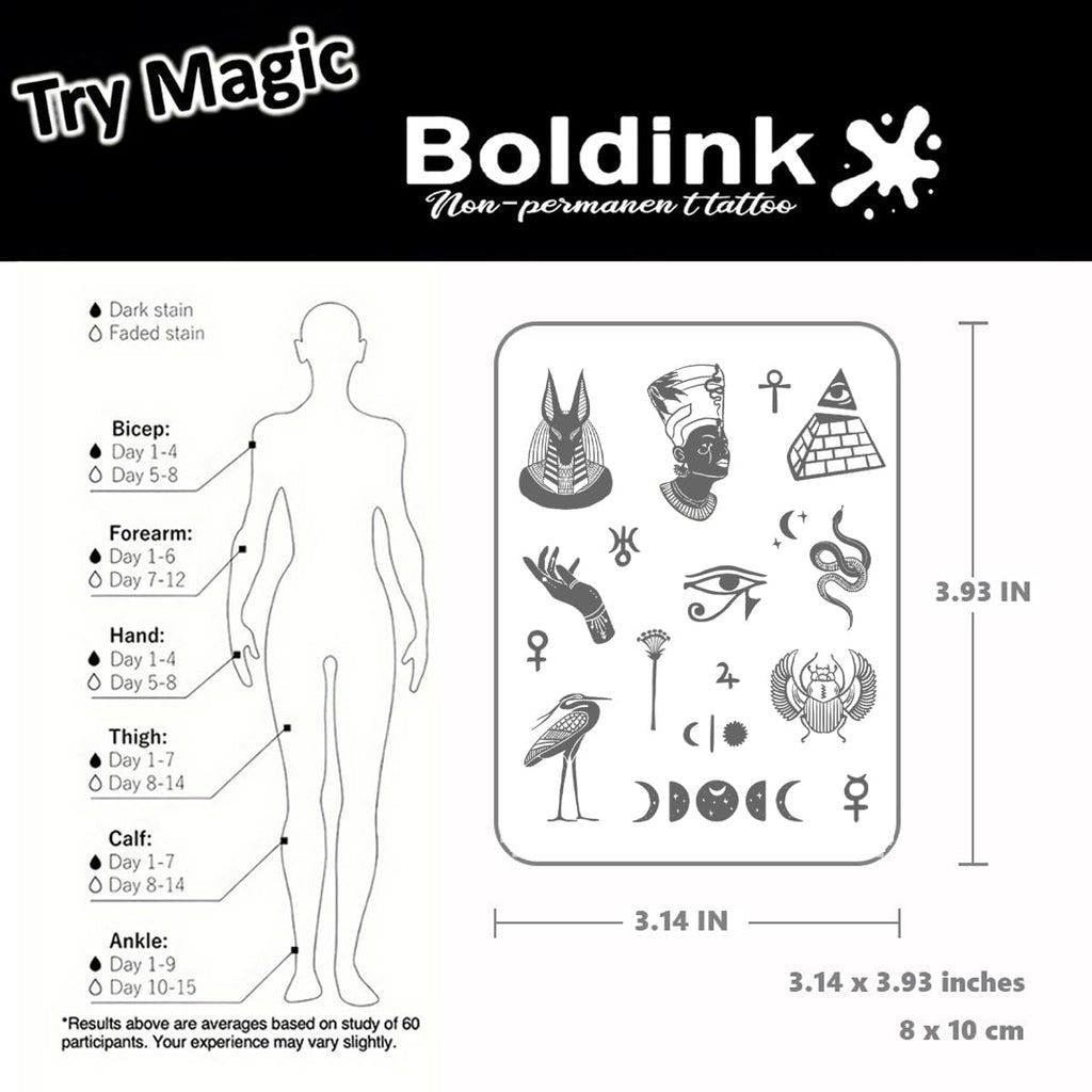 Boldink Temporary Tattoos – Finger Tattoo 24 | 15 Days Long-Lasting, Waterproof & Non-Reflective