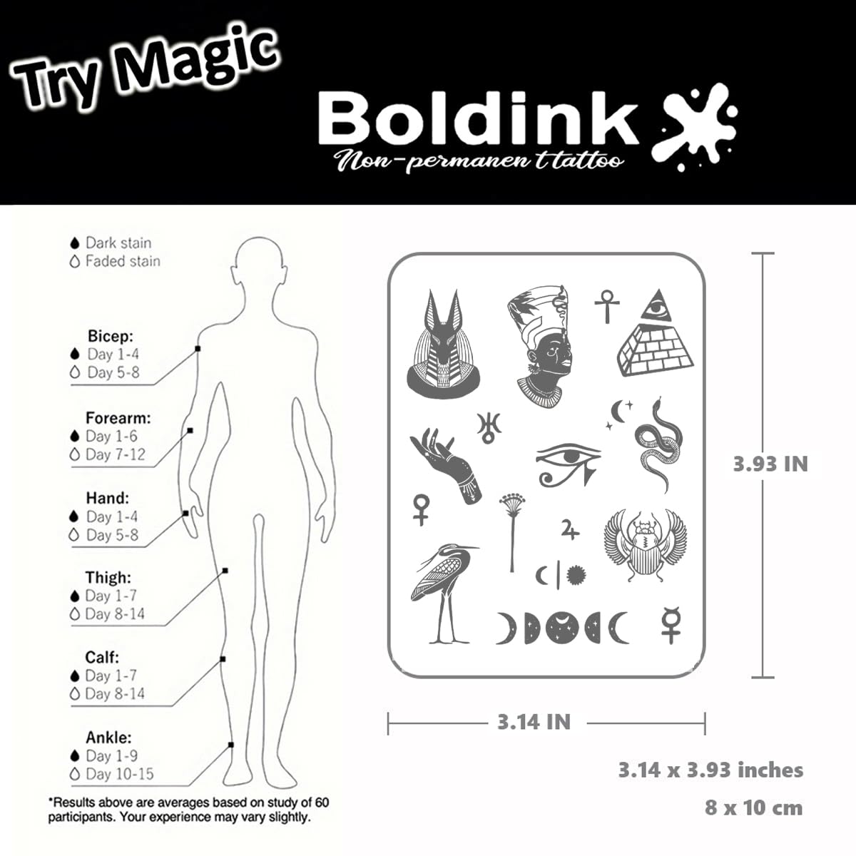 Boldink Temporary Tattoos – Finger Tattoo 24 | 15 Days Long-Lasting, Waterproof & Non-Reflective