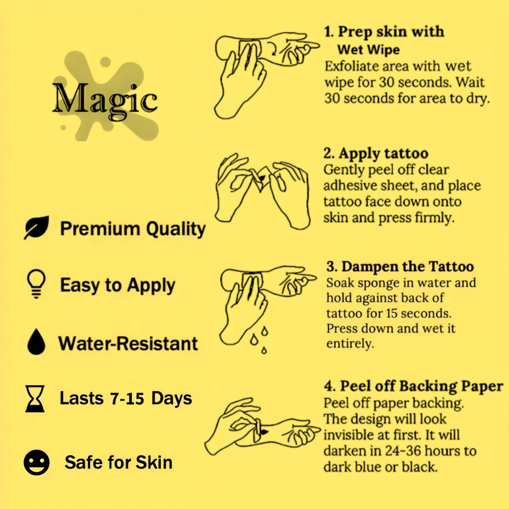 Boldink Temporary Tattoos – Finger Tattoo 24 | 15 Days Long-Lasting, Waterproof & Non-Reflective