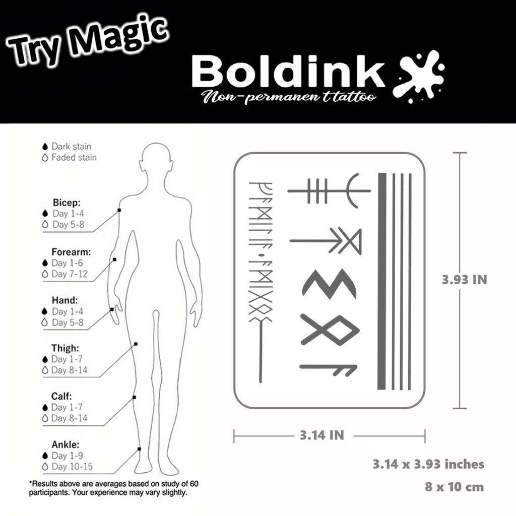 Boldink Semi-Permanent Finger Tattoos — Realistic, Waterproof & Non-Reflective | Gift Packaging (12 Tattoos)