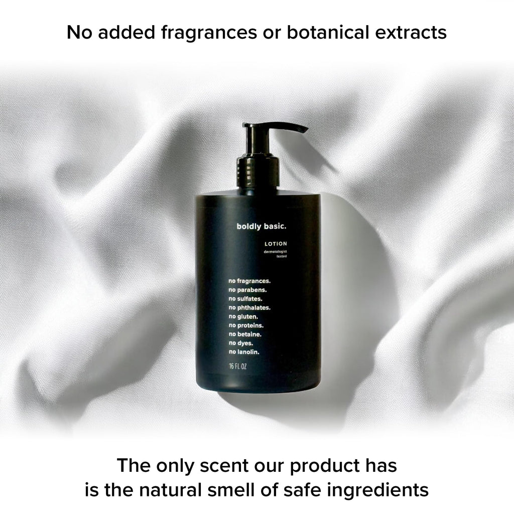 Boldly Basic Fragrance Free Lotion – Gentle, Non-Greasy Moisturizer for Dry & Sensitive Skin | Dermatologist Tested